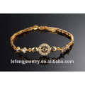 Handmade fashion jewelry free sample 7~8" gold plated crystal bracelet